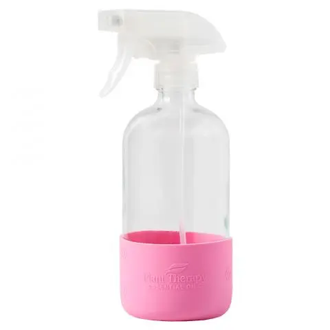 Glass Spray Bottle with Pink Sleeve