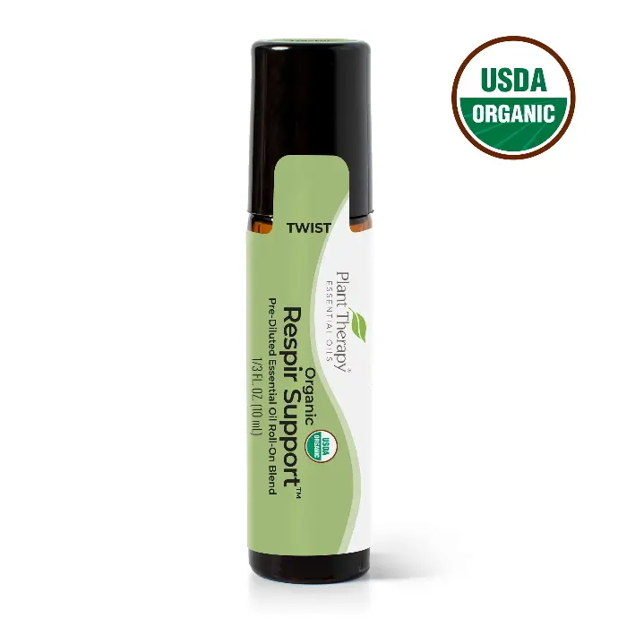 Organic Respir Support® Essential Oil Blend Pre-Diluted Roll-On -10ml