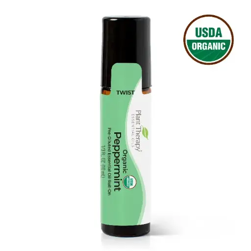 Organic Peppermint Essential Oil Pre-Diluted Roll-On - 10ml